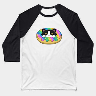 Cute Rainbow Donut Cat Baseball T-Shirt